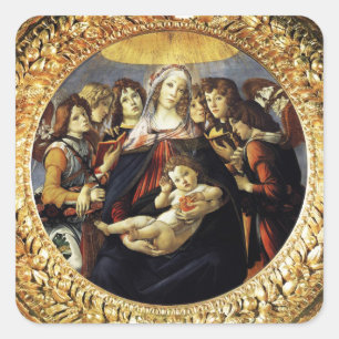 Madonna mit dem Granatapfel Quadratischer Aufkleber