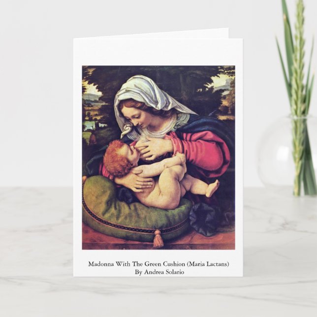 Madonna mit dem grünen Kissen Karte (Vorderseite)