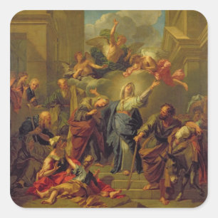 Madonna mit dem Magnificat Quadratischer Aufkleber