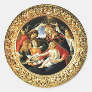 Madonna mit dem Magnificat Runder Aufkleber
