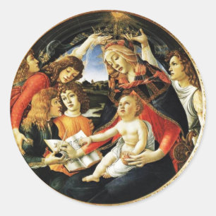 Madonna mit dem Magnificat Runder Aufkleber