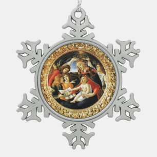Madonna mit dem Magnificat Schneeflocken Zinn-Ornament