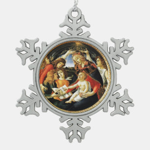 Madonna mit dem Magnificat Schneeflocken Zinn-Ornament