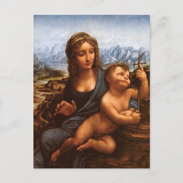 Madonna mit dem Yarnwinder von Da Vinci Postcard Postkarte (Vorderseite)
