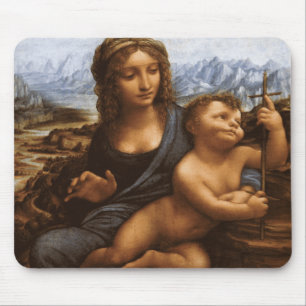 Madonna mit dem Yarnwinder von Leonardo da Vinci Mousepad