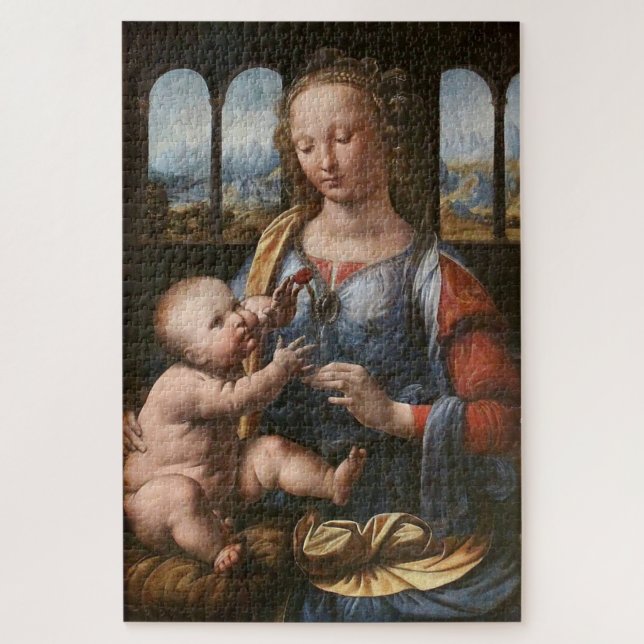 Madonna mit der Narbe - Leonardo da Vinci Puzzle (Vertikal)
