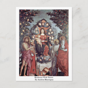 Madonna mit Heiligen von Andrea Mantegna Postkarte