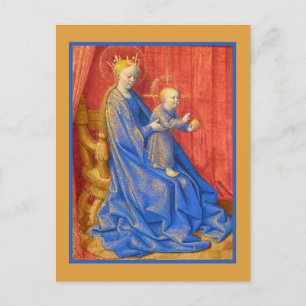 Madonna mit Kind auf dem Thron Jean Fouquet Feiert Feiertagspostkarte