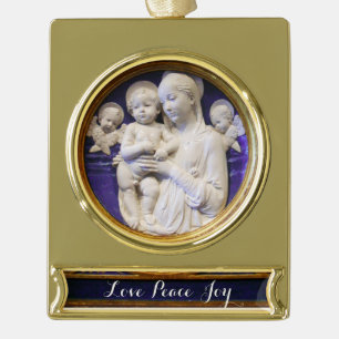 MADONNA MIT KIND Banner-Ornament GOLD