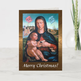 Madonna mit Kind, Book and Cherubs Feiertagskarte