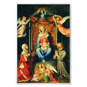 Madonna mit Kind, Hl. Adelheid und Hl. Franziskus Fotodruck