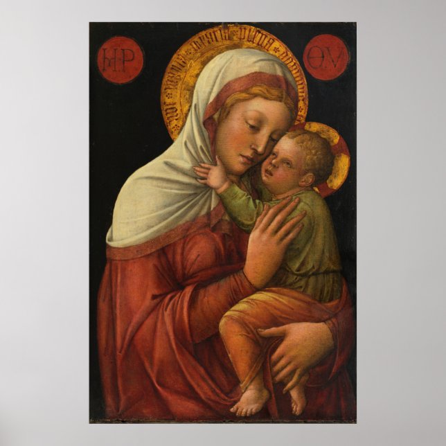 Madonna mit Kind, Jacopo Bellini (1450er) Poster (Vorne)