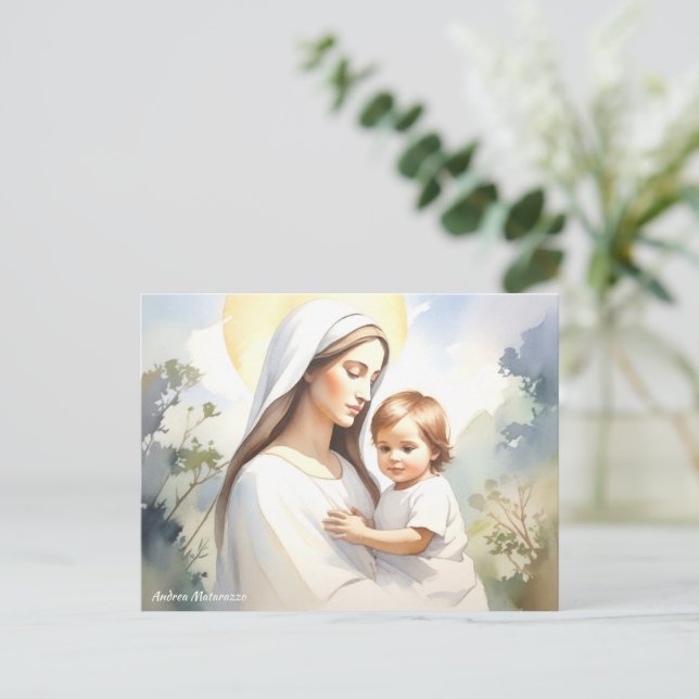 Madonna mit Kind Jesus Postkarte (Stehend Vorderseite)