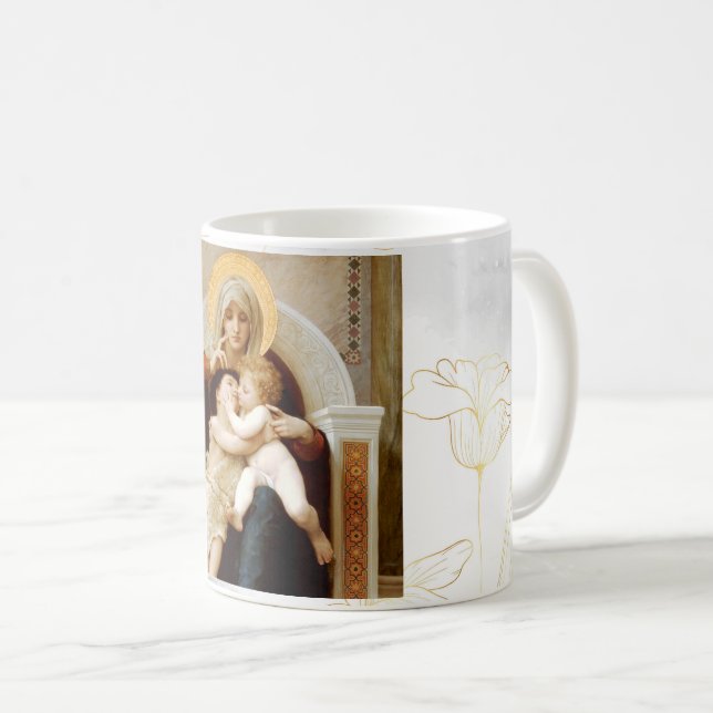 Madonna mit Kind & John the Baptist, Bouguereau Kaffeetasse (VorderseiteRechts)