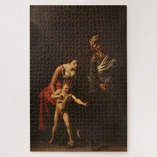 Madonna mit Kind mit Saint Anne - Caravaggio Puzzle (Vertikal)