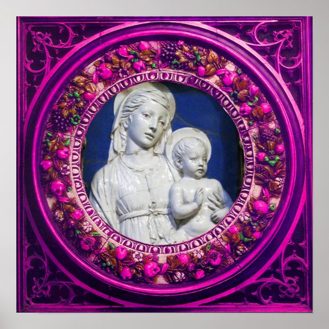MADONNA MIT KIND  RENAISSANCE BLUMENKRONE POSTER (Vorne)