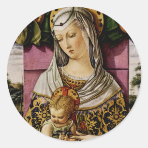 Madonna mit Kind Runder Aufkleber
