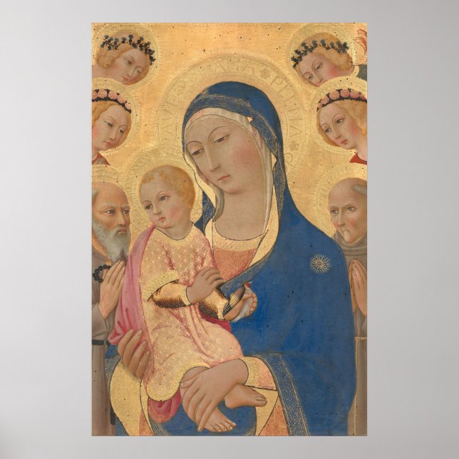 Madonna mit Kind - Sano di Pietro Kunstvoll wander Poster (Vorne)