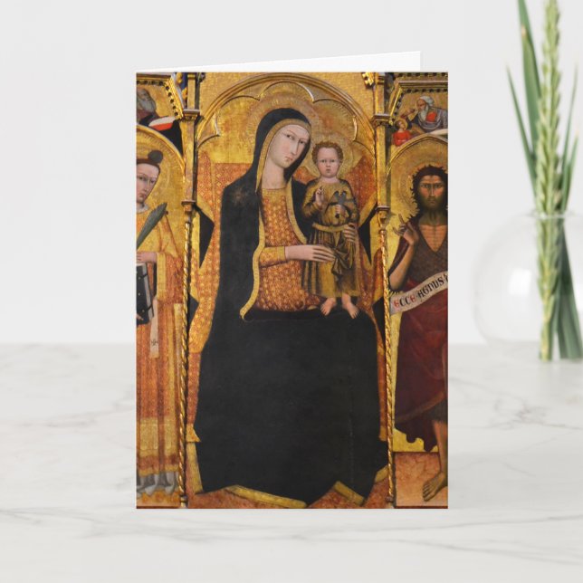 Madonna mit Kind Siena Italien Feiertagskarte (Vorderseite)