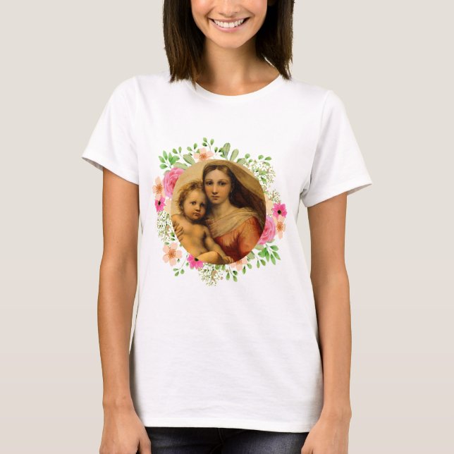 Madonna mit Kind Siena T-Shirt (Vorderseite)