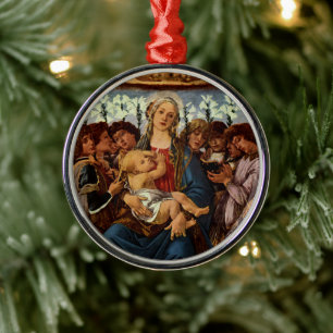 Madonna mit Kind und acht Engeln von Botticelli Ornament Aus Metall