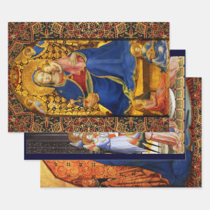 MADONNA MIT KIND UND ANGELN, SAINTS Fra Angelico Geschenkpapier Set