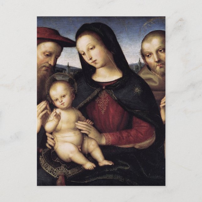 Madonna mit Kind und Heiligen von Raphael Postkart Postkarte (Vorderseite)