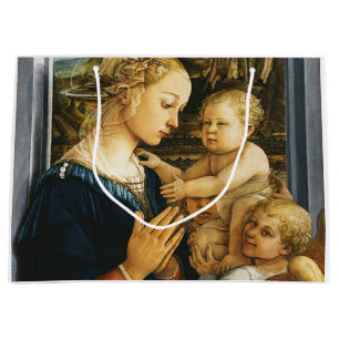 Madonna mit Kind und zwei Engel, Filippo Lippi Große Geschenktüte