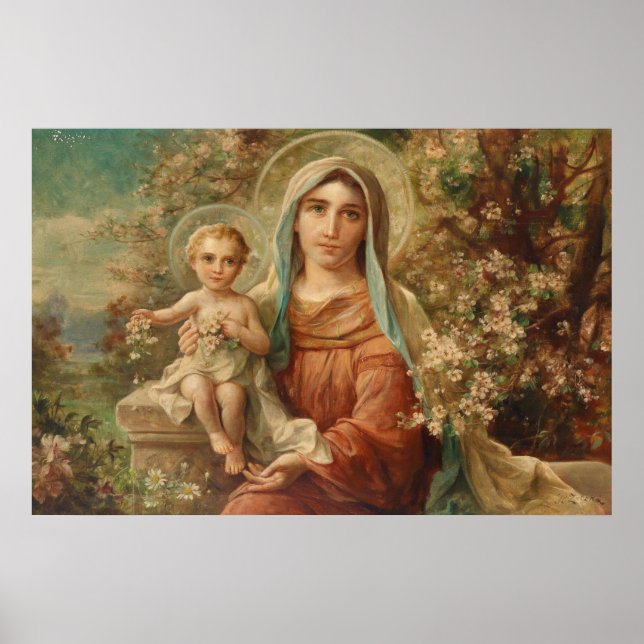 Madonna mit Kind von Hans Zatzka - Poster (Vorne)