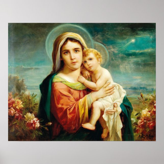 Madonna mit Kind von Hans Zatzka - Poster (Vorne)