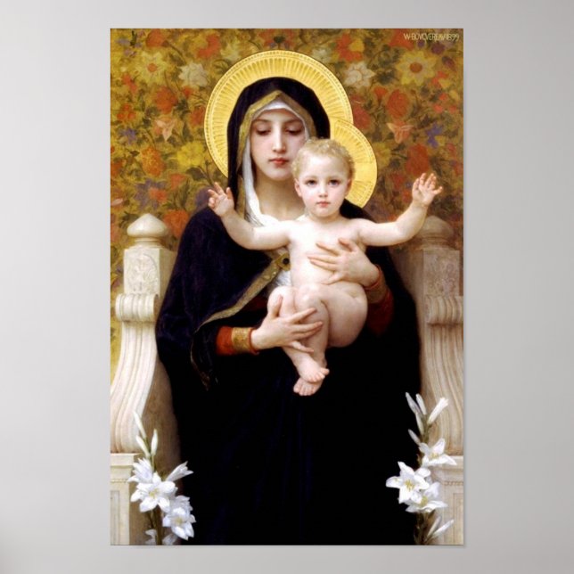 Madonna mit Kind - William-Adolphe Bouguereau Poster (Vorne)