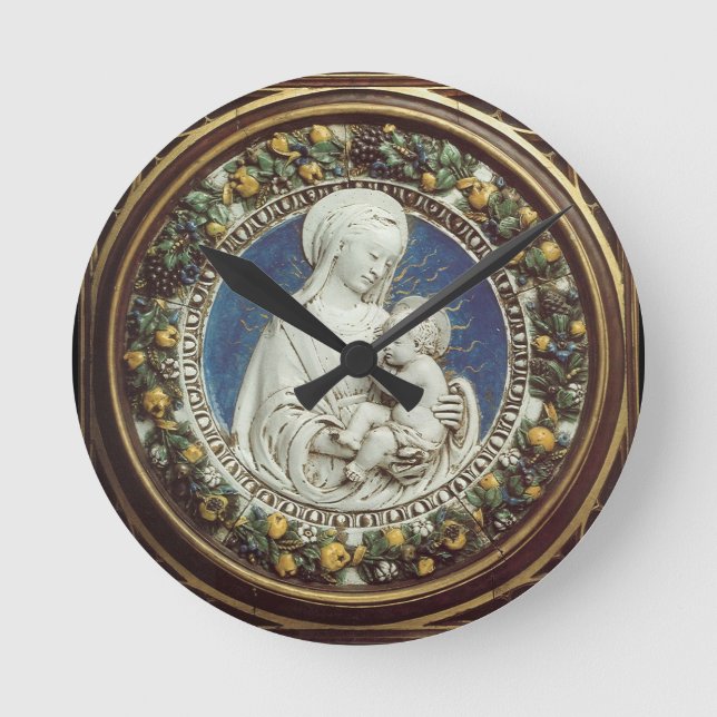 MADONNA MIT KINDERRUNDE RUNDE WANDUHR (Vorderseite)