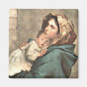 Madonna mit Scarf Holds Magnet
