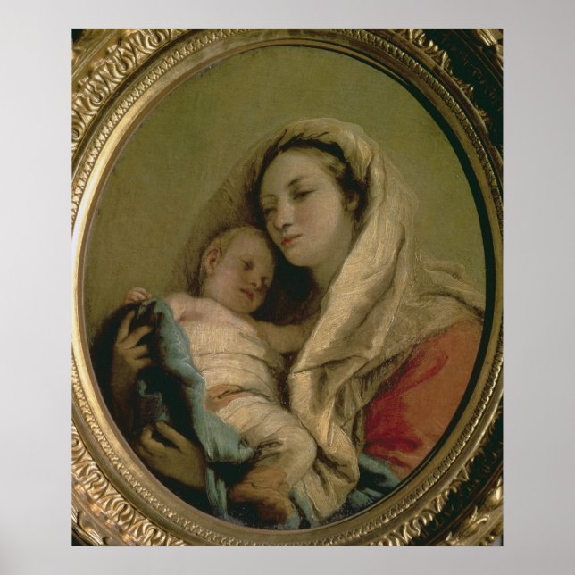 Madonna mit schlafendem Kind, 1780er Poster (Vorne)