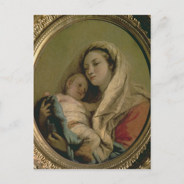 Madonna mit schlafendem Kind, 1780er Postkarte (Vorderseite)