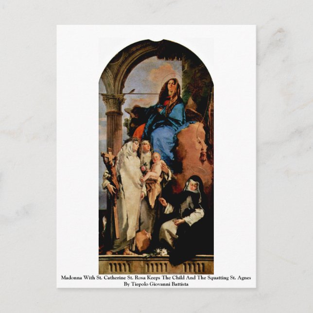 Madonna mit St. Catherine St. Rosa Postkarte (Vorderseite)
