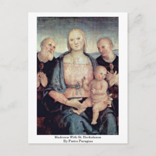 Madonna mit St. Herkulanus von Pietro Perugino Postkarte