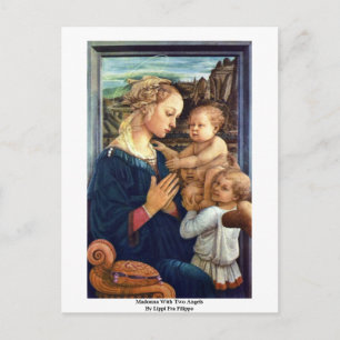 Madonna mit zwei Engeln von Lippi Fra Filippo Postkarte