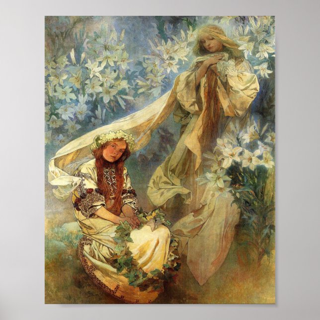 Madonna Of The Lilies 1905 - Alphonse Mucha Poster (Vorne)