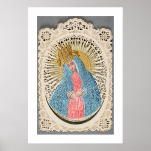 Madonna Queen of Heaven on Lace Poster