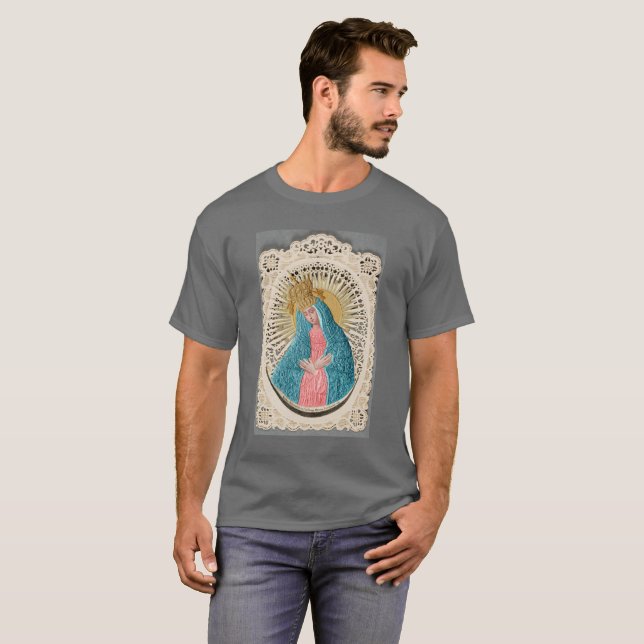 Madonna Queen of Heaven on Lace T-Shirt (Vorne ganz)