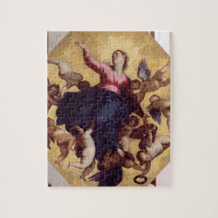 Madonna trug durch Engel (Deckenfresko) Puzzle