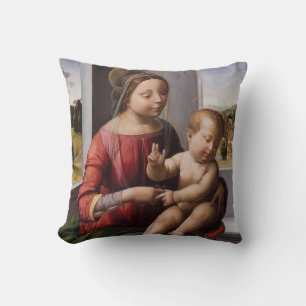 Madonna u. Kind mit Johannes der Täufer Kissen