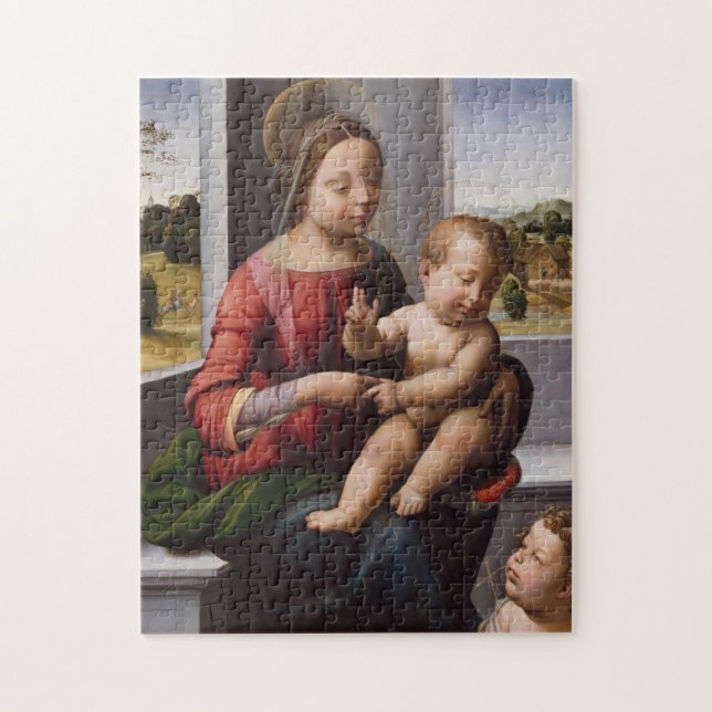 Madonna u. Kind mit Johannes der Täufer Puzzle (Vertikal)