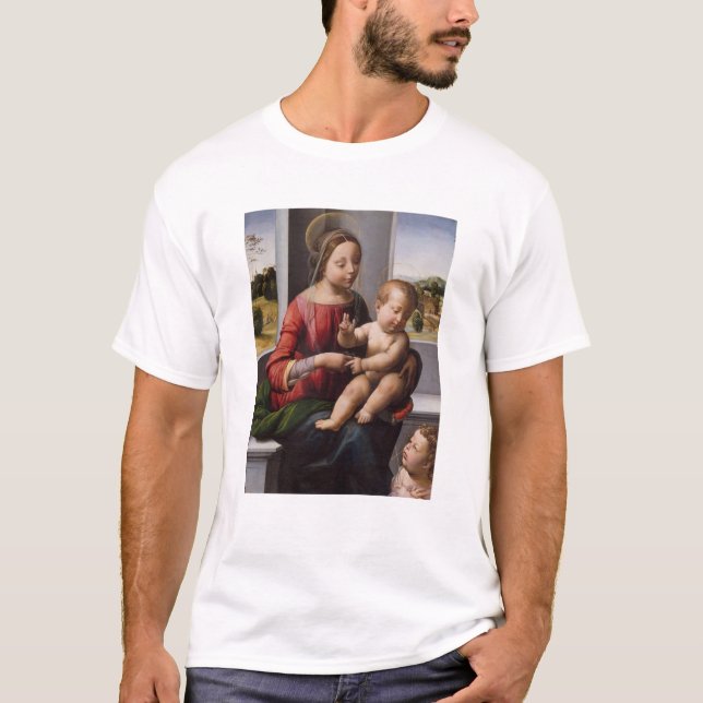 Madonna u. Kind mit Johannes der Täufer T-Shirt (Vorderseite)