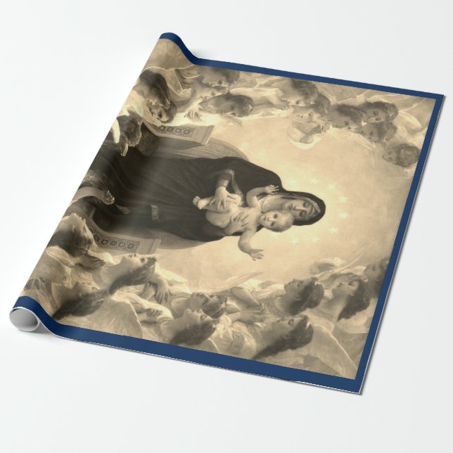 MADONNA UND CHILD CHRISTMAS GIFT WRAP Bouguereau Geschenkpapier (Ungerollt)