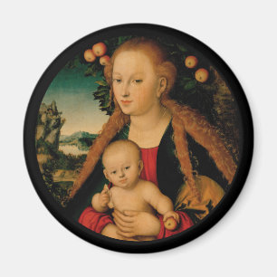 Madonna und Christ Child under Apple Tree Magnet