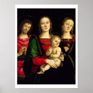 Madonna und das Kind mit Johannes der Baptist Poster