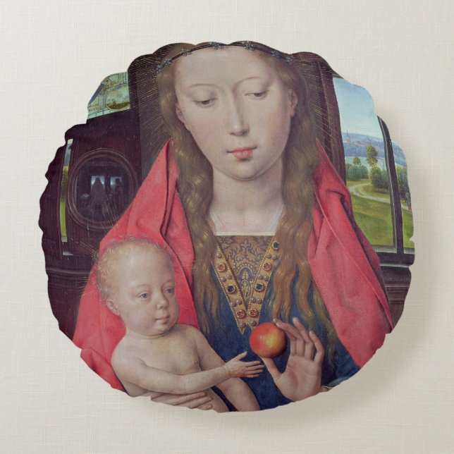 Madonna und Kind 2 3 Rundes Kissen (Vorderseite)