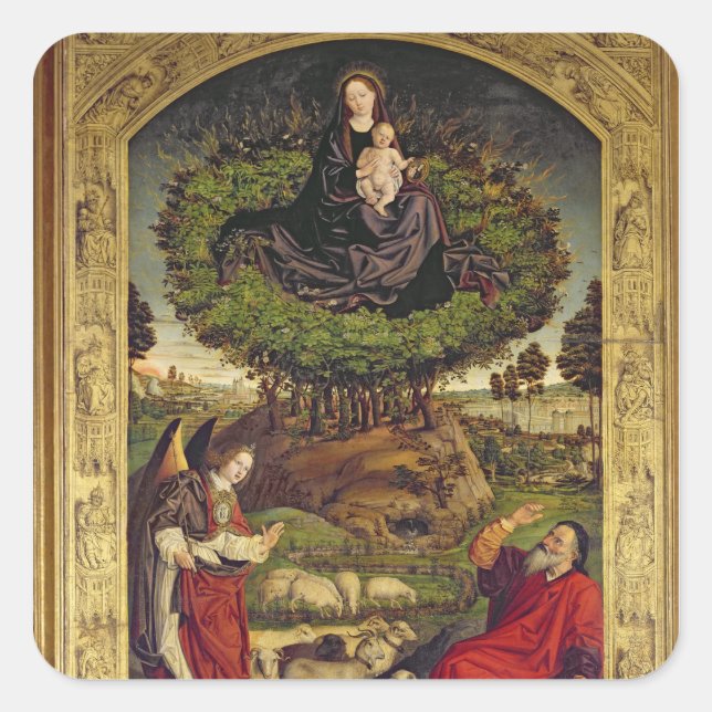 Madonna und Kind 2 Quadratischer Aufkleber (Vorderseite)